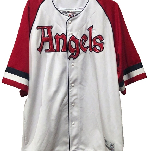 Men's Genuine Merchandise By True Fan MLB Angels Button Front Baseball Jersey L - Picture 1 of 9